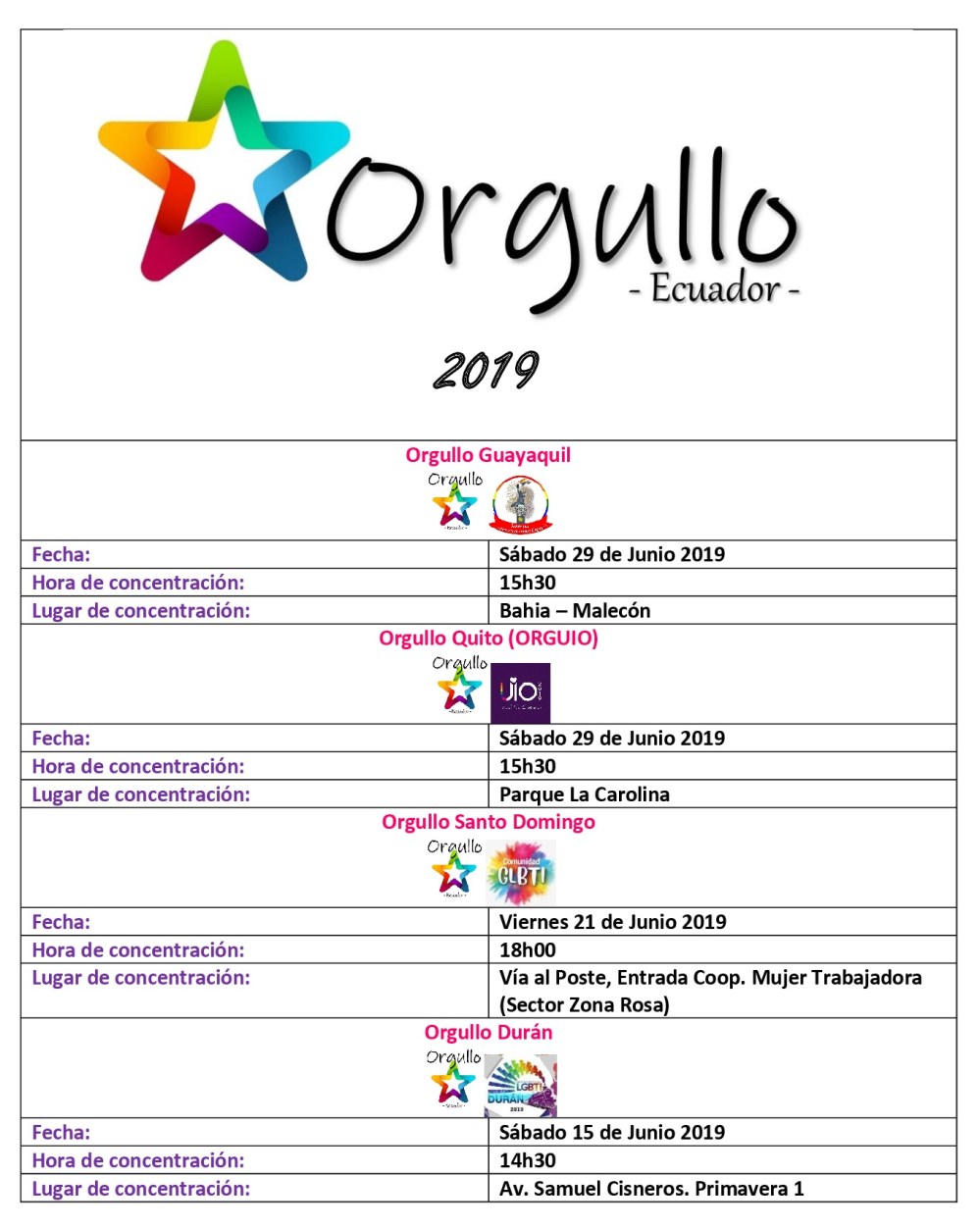 Orgullo-Ecuador-2019-cronograma nacional