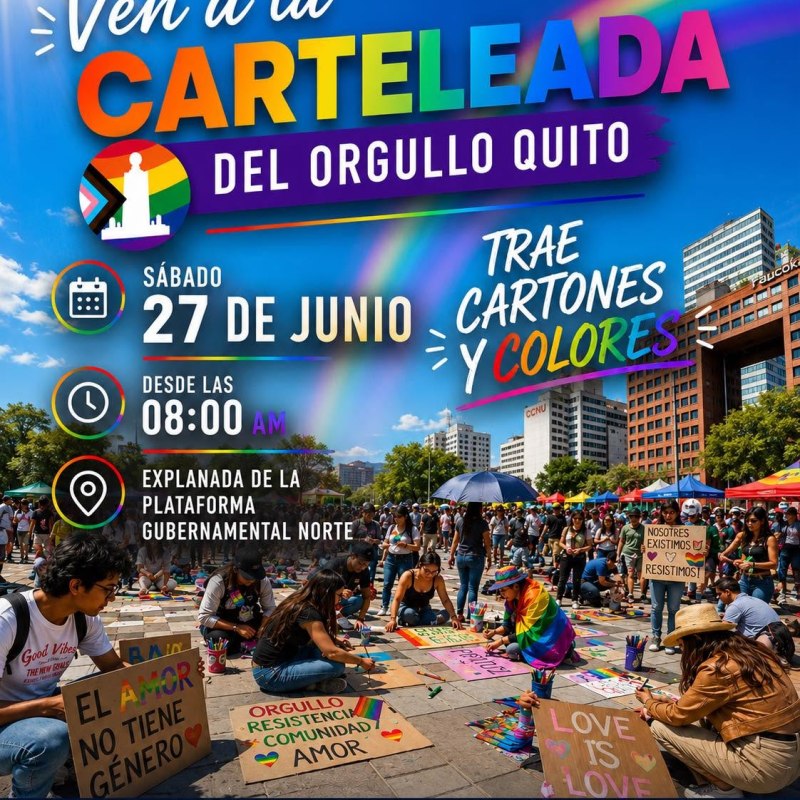 Carteleada y concentración de la Marcha Orgullo Quito 2026